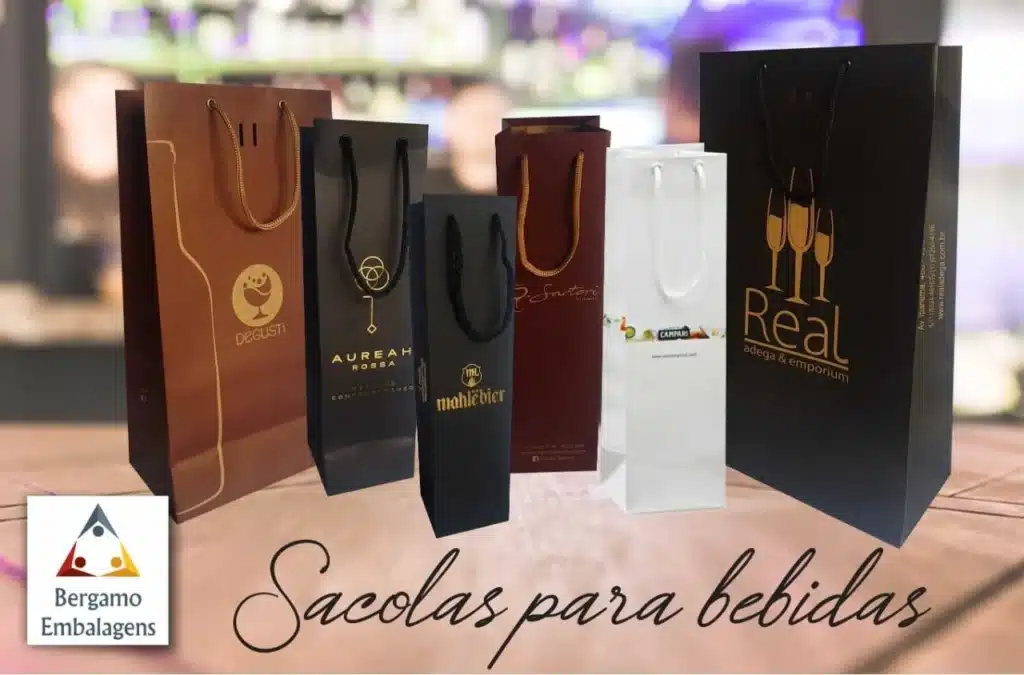 Sacola de papel personalizada Bergamo Embalagens