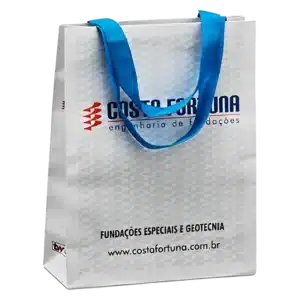 Sacola de papel offset com gorgurão colado